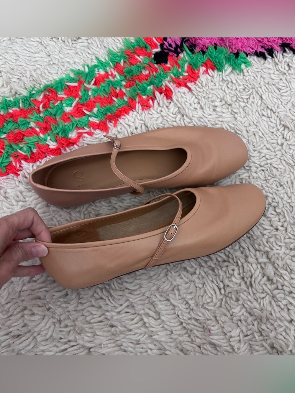 LOQ Daria Women's Nude Mary Jane Ballet Flats with Strap EUC size 40